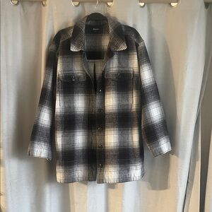 Madewell Black and White Plaid Utility Jacket